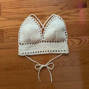 white crochet top